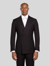 Onyx Fine Pick-Stitch Patch-Pocket Peak-Lapel Double-Breasted Tuxedo Jacket - cover