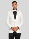 Ivory Grain-Textured Wide Shawl-Collar Tuxedo Jacket 05