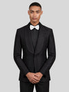 Onyx Diamond-Texture Shawl-Collar Tuxedo Jacket 05