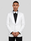 Ivory Jacquard Jetted-Pocket Satin Shawl-Collar Tuxedo Jacket 05