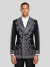 Onyx Silver Fern Crystal Peak-Lapel Double-Breasted Tuxedo Jacket 01