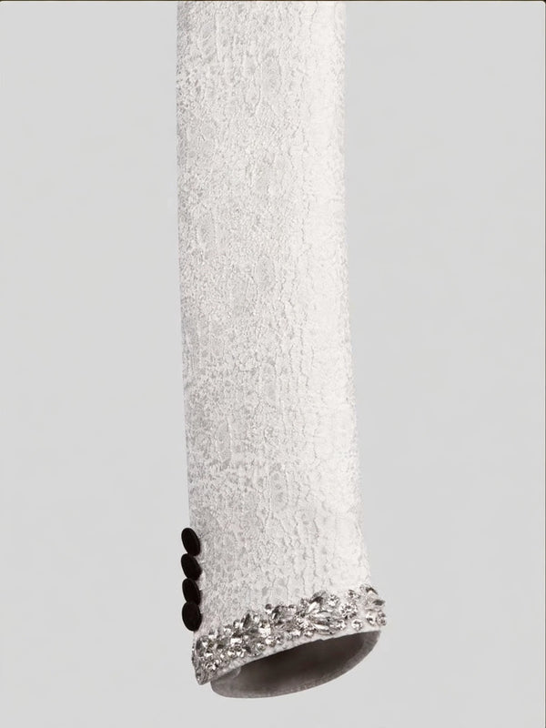 Ivory Silver Crystal Velvet Shawl-Collar Double-Breasted Tuxedo Jacket 10