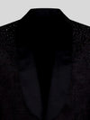Onyx Jet Bead-Scatter Satin Shawl-Collar Tuxedo Jacket 08