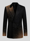 Onyx Gold Gradient Crystal-Dot Peak-Lapel Double-Breasted Tuxedo Jacket 07