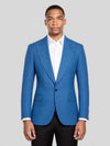 Azure Blue Single-Button Peak-Lapel Suit Jacket 01