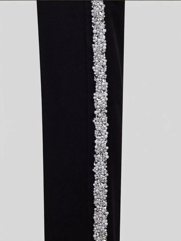 Onyx Silver Crystal-Trim Shawl-Collar Tuxedo Jacket 10