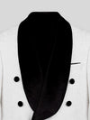 Ivory Black Velvet Shawl-Collar Double-Breasted Tuxedo Jacket 08
