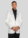 Ivory Silver Mandala-Lace Peak-Lapel Tuxedo Jacket 06