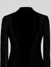 Onyx Glitter-Tweed Satin Shawl-Collar Tuxedo Jacket 08