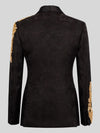 Onyx Gold Crystal Cascade Double-Breasted Tuxedo Jacket 09