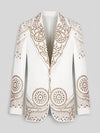 Ivory Gold Crystal Medallion Peak-Lapel Tuxedo Jacket 07