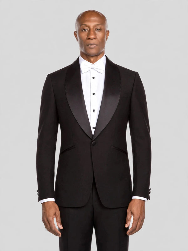 Onyx Classic Satin Shawl-Collar Tuxedo Jacket - cover