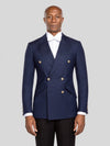 Royal Navy Gold-Button Slant-Flap Peak-Lapel Double-Breasted Suit Jacket - cover