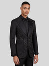 Onyx Jet Lace-Motif Peak-Lapel Tuxedo Jacket 06