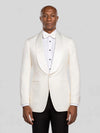 Ivory Paisley-Jacquard Satin Shawl-Collar Tuxedo Jacket - cover