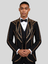 Onyx Gold Sequin Wave Peak-Lapel Tuxedo Jacket 02