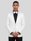 Ivory Fine-Jacquard Satin Shawl-Collar Tuxedo Jacket 05