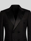 Onyx Satin Peak-Lapel Six-Button Double-Breasted Tuxedo Jacket 08