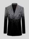 Onyx Silver Ombre Crystal Peak-Lapel Double-Breasted Tuxedo Jacket 07