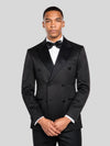 Onyx Grain-Textured Satin Peak-Lapel Double-Breasted Tuxedo Jacket 02