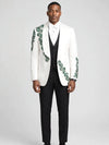 Ivory Emerald Crystal Shawl-Collar Tuxedo Jacket - cover