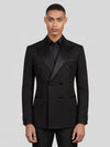 Onyx Satin Peak-Lapel Six-Button Double-Breasted Tuxedo Jacket 04