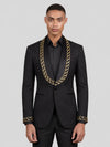 Onyx Gold Rope-Chain Shawl-Collar Tuxedo Jacket 04