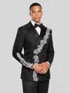 Onyx Silver Crystal Cascade Double-Breasted Tuxedo Jacket 02