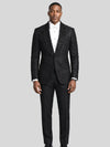 Onyx Jet Floral Shawl-Collar Tuxedo Jacket - cover