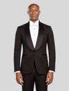 Onyx Textured Satin Shawl-Collar Tuxedo Jacket - cover