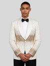 Ivory Gold Gradient Crystal-Dot Shawl-Collar Tuxedo Jacket 02