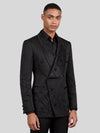 Onyx Jet Constellation-Bead Shawl-Collar Double-Breasted Tuxedo Jacket 04