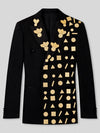 Onyx Gold Geometric Mirror Peak-Lapel Double-Breasted Tuxedo Jacket 07