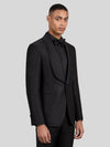 Onyx Diamond-Texture Shawl-Collar Tuxedo Jacket 06