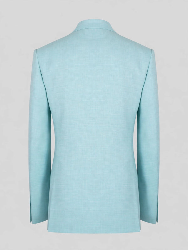 Aqua Two-Button Peak-Lapel Suit Jacket 09