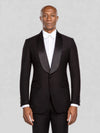 Onyx Smooth Ticket-Pocket Wide Shawl-Collar Tuxedo Jacket - cover