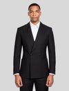 Onyx Pick-Stitch Patch-Pocket Peak-Lapel Double-Breasted Tuxedo Jacket 01