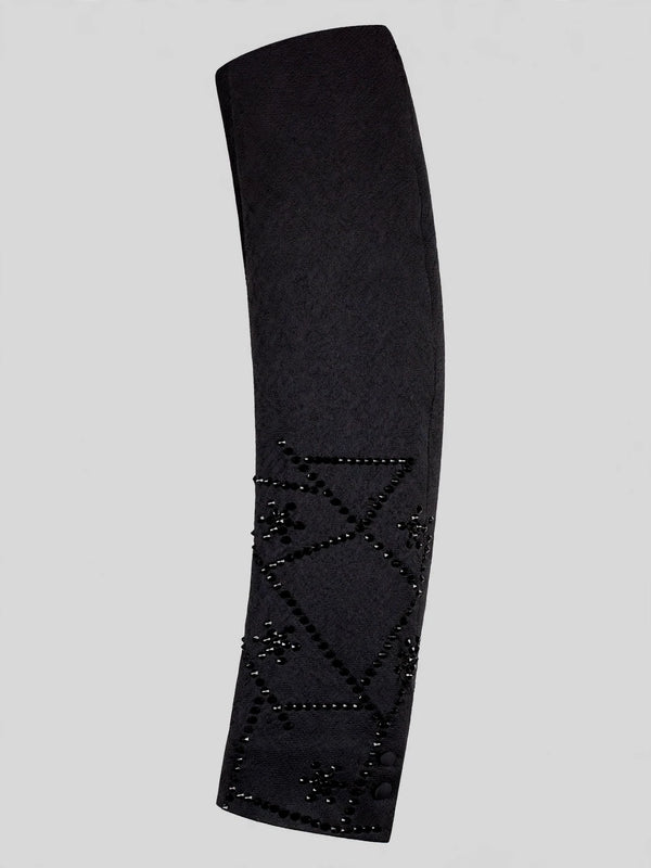 Onyx Jet Constellation-Bead Shawl-Collar Double-Breasted Tuxedo Jacket 10
