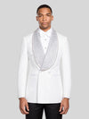 Ivory Crystal-Mesh Shawl-Collar Double-Breasted Tuxedo Jacket 03
