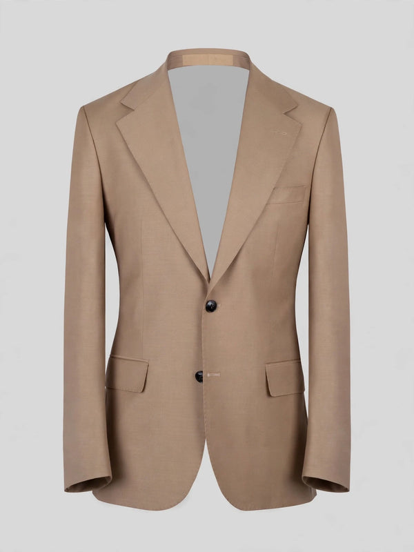 Camel Two-Button Notch-Lapel Suit Jacket 07