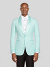 Mint Aqua Textured Shawl-Collar Tuxedo Jacket - cover