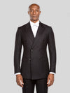 Onyx Pinstripe Six-Button Peak-Lapel Double-Breasted Suit Jacket - cover