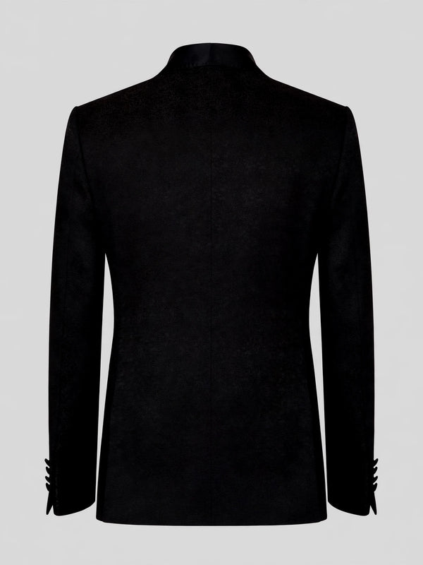 Onyx Mottled Satin-Welt Shawl-Collar Tuxedo Jacket 09