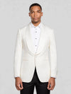 Ivory Paisley-Jacquard Satin Shawl-Collar Tuxedo Jacket 01