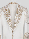 Ivory Gold Crystal Medallion Peak-Lapel Tuxedo Jacket 08