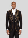Onyx Gold Sequin Wave Peak-Lapel Tuxedo Jacket - cover