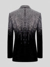 Onyx Silver Ombre Crystal Peak-Lapel Double-Breasted Tuxedo Jacket 09