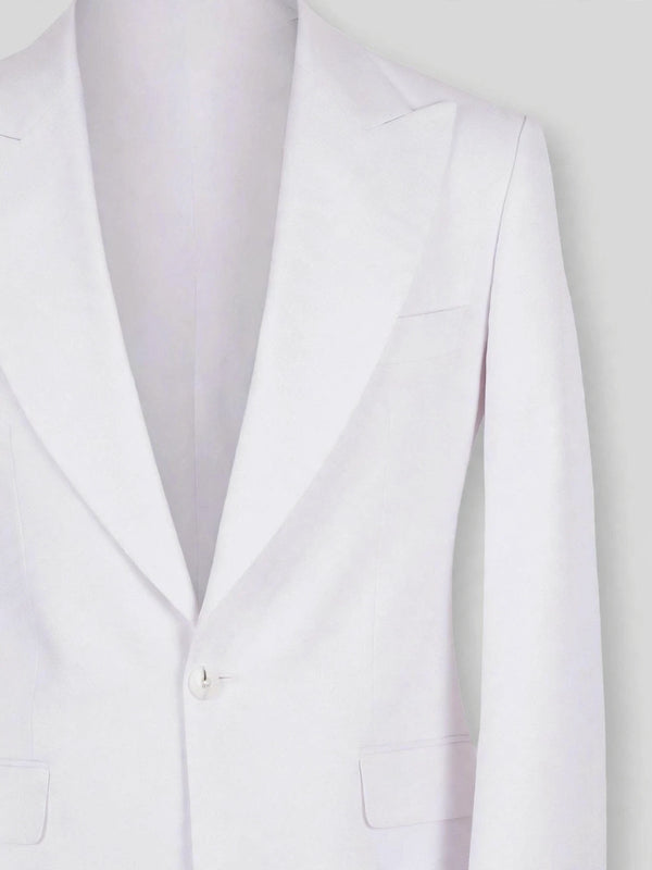 Snow White One-Button Peak-Lapel Suit Jacket 08