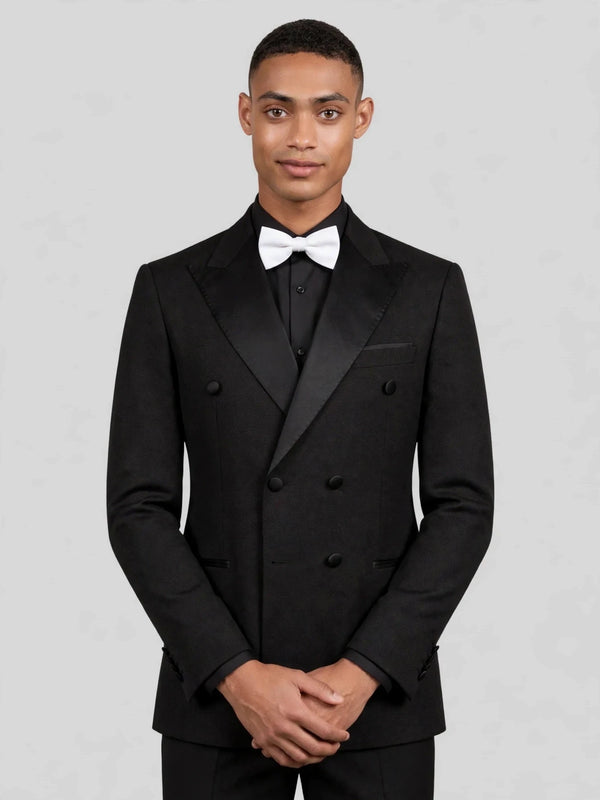 Onyx Satin Peak-Lapel Six-Button Double-Breasted Tuxedo Jacket 05