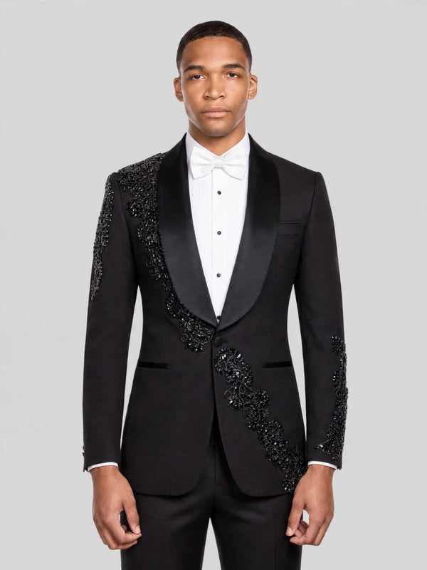 Onyx Jet Shawl-Collar Tuxedo Jacket 03
